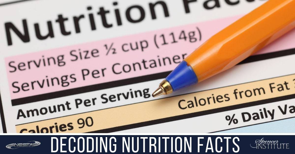 What is included on a nutrition label?