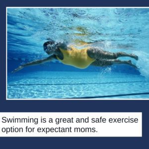 Swimming is a great and safe exercise option for expectant moms