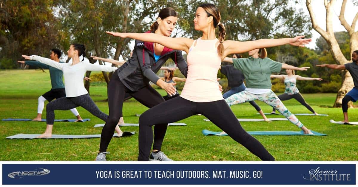 yoga class in a park